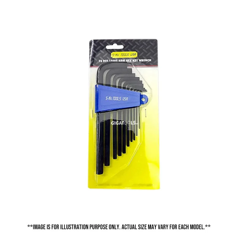 10 piece long arm allen wrench set by s ks tools usa