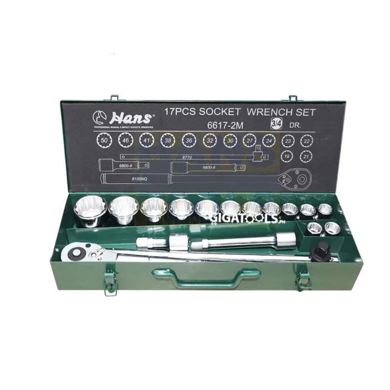 17pcs 3 4 socket wrench set metric sae