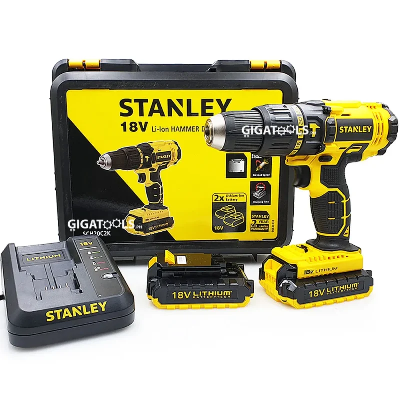 18v stanley sch20c2k cordless impact drill set limited stock