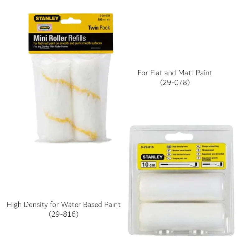 2 pack mini paint roller refills by stanley