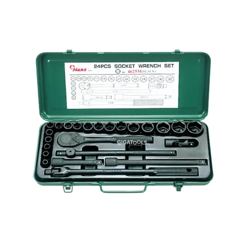 24 piece 1 2 dr impact socket set hans tools 4625m