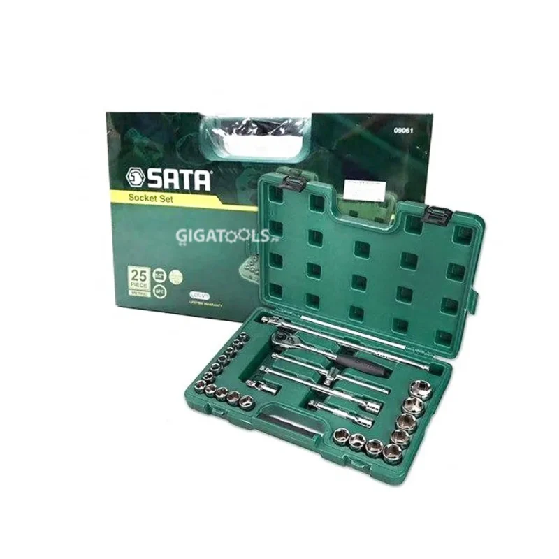 25 piece sata 1 2 drive socket set by nicholson 09061