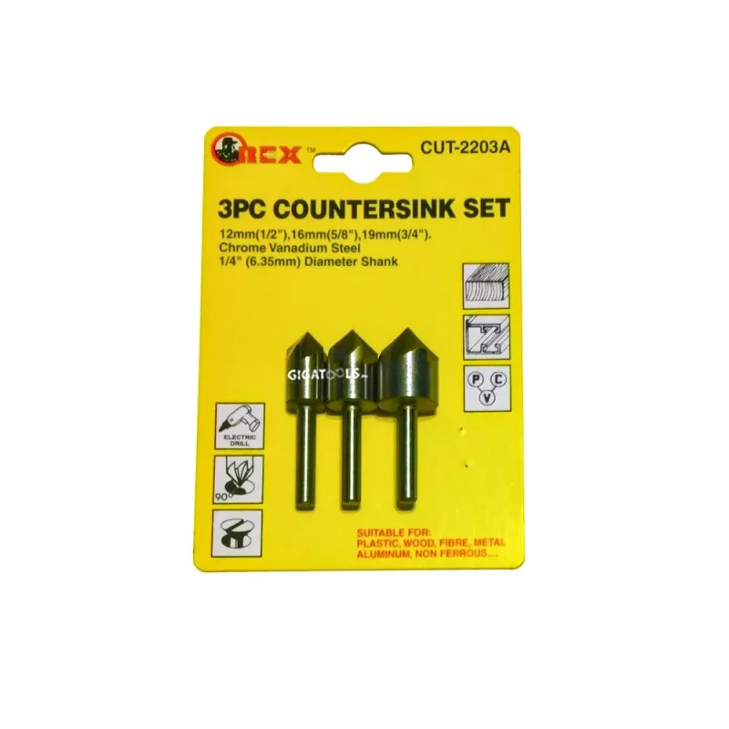 3 piece orex countersink bit set cut 2203a