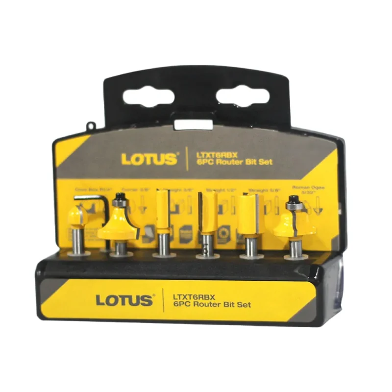 6 piece router bit set lotus ltxt6rbx 100 satisfaction guaranteed