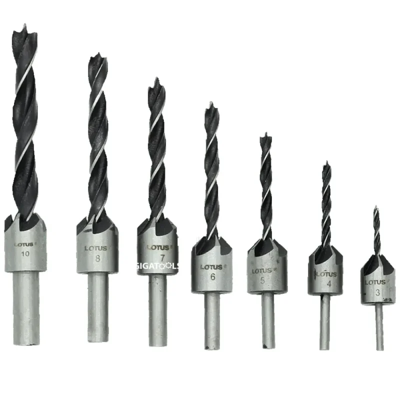 7 piece countersink bit set lotus ltxt700csd f