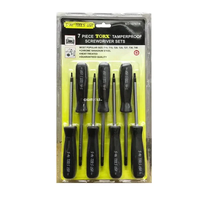 7 piece torx tamperproof screwdriver set s ks tools usa 1070tr