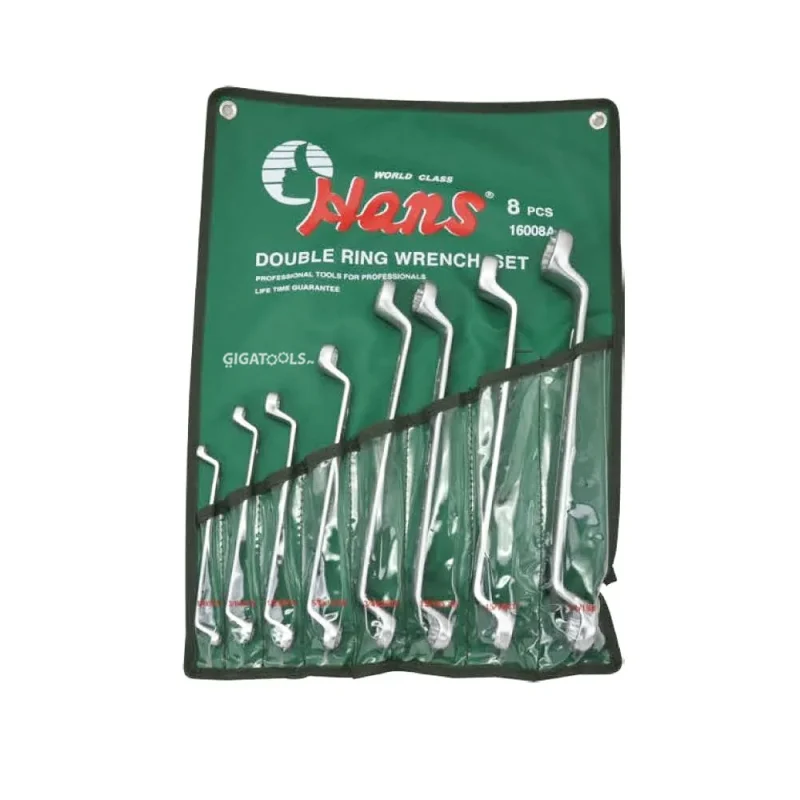 8 piece double ring box wrench set hans tools 16008a