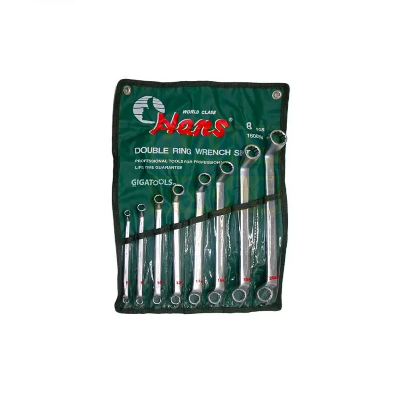 8 piece double ring wrench set 16008m for precision work hans tools