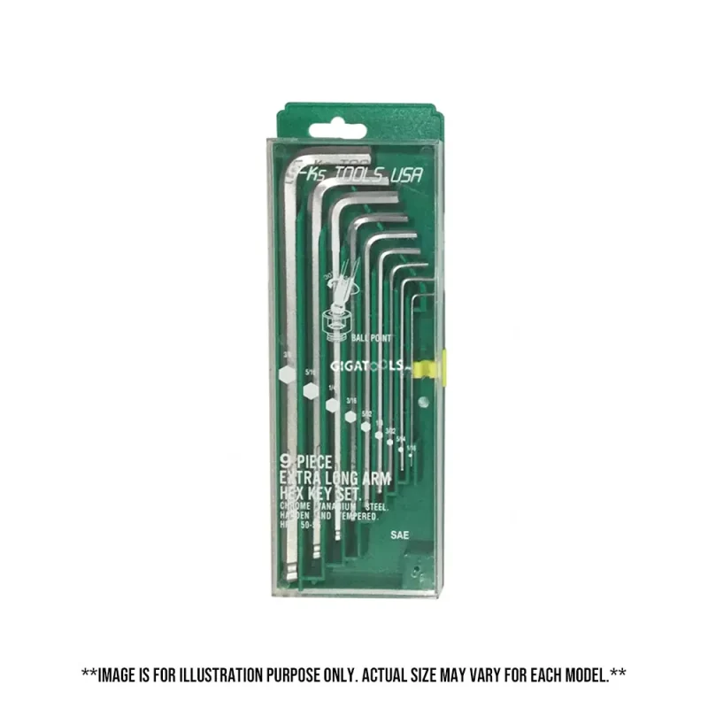 9 piece extra long ball point allen wrench set