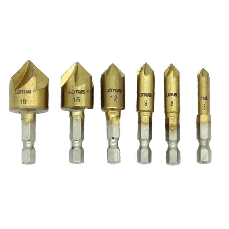 90 countersink bit set 6 pack 1 4 hex shank lotus