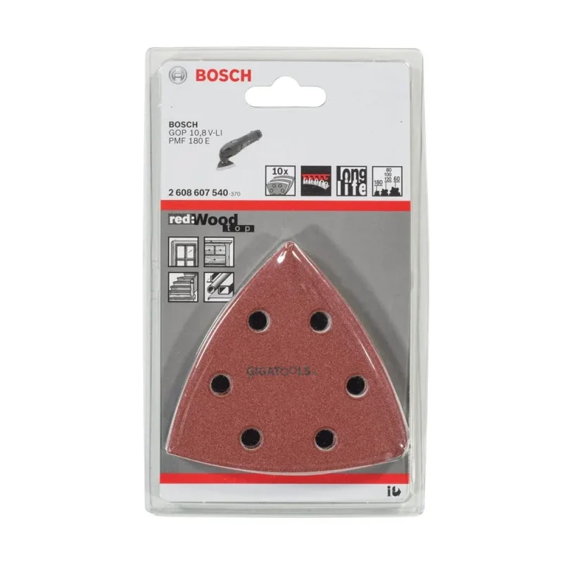 bosch 10 piece redwood starlock sanding discs for wood