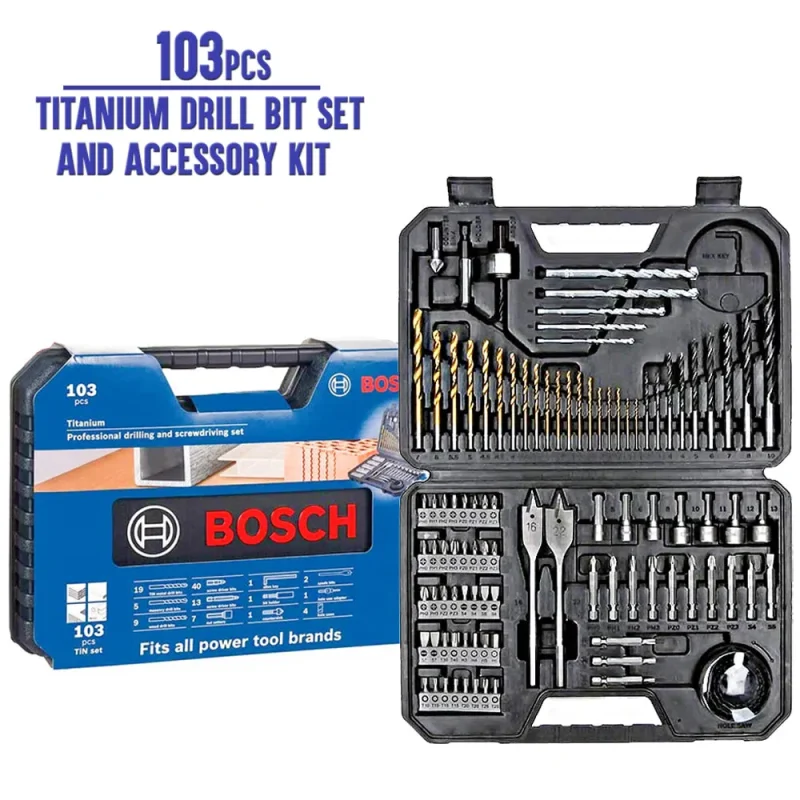 bosch 103pc titanium drill bit accessory set 2608594070