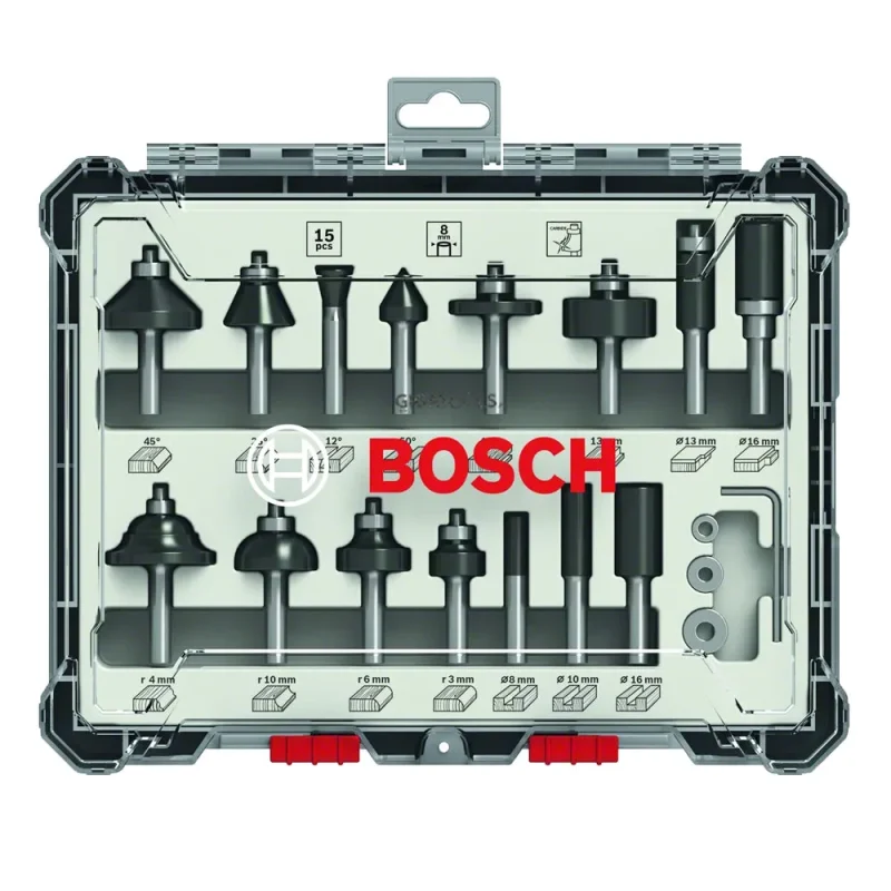 bosch 15 piece greyline router bit set 2607017473