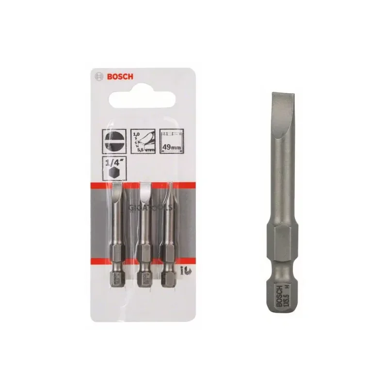 bosch 3 piece high strength slot head screwdriver bits