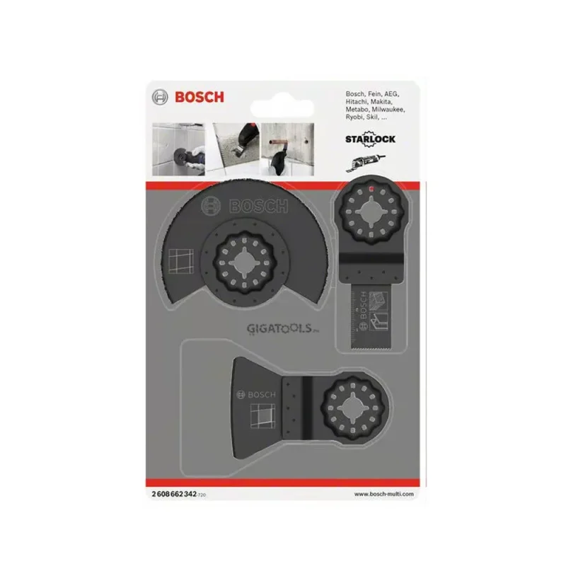 bosch 3 piece starlock tile cutting blade set 2608662342