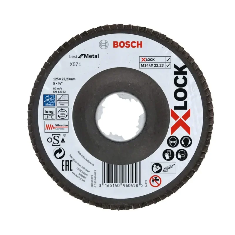 bosch 5 inch x lock flap discs for metal 125mm