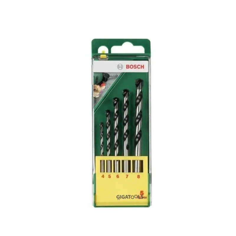 bosch 5 piece concrete drill bit set 4 5 6 7 8mm 2607019445