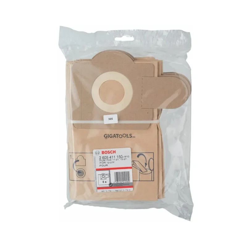 bosch 5 piece vacuum dust bag set 2605411150