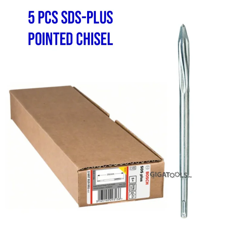 bosch 5pc sds plus 250mm pointed chisels