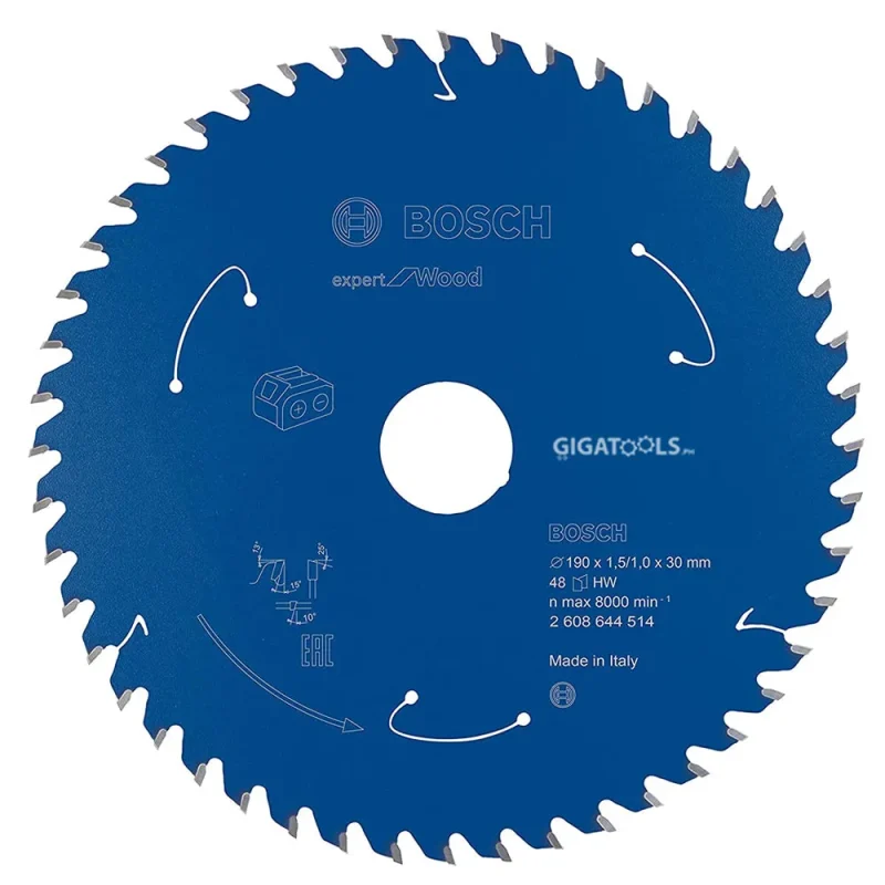 bosch 7 1 4 48t woodcutting circular saw blade made in italy