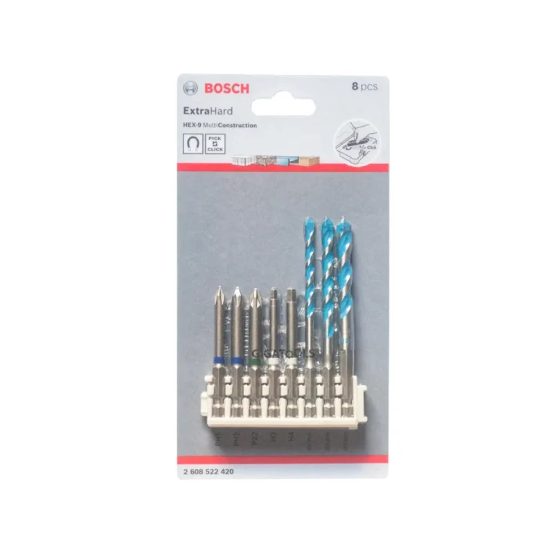 bosch 8 piece extrahard screwdriver drill bit set 2608522420