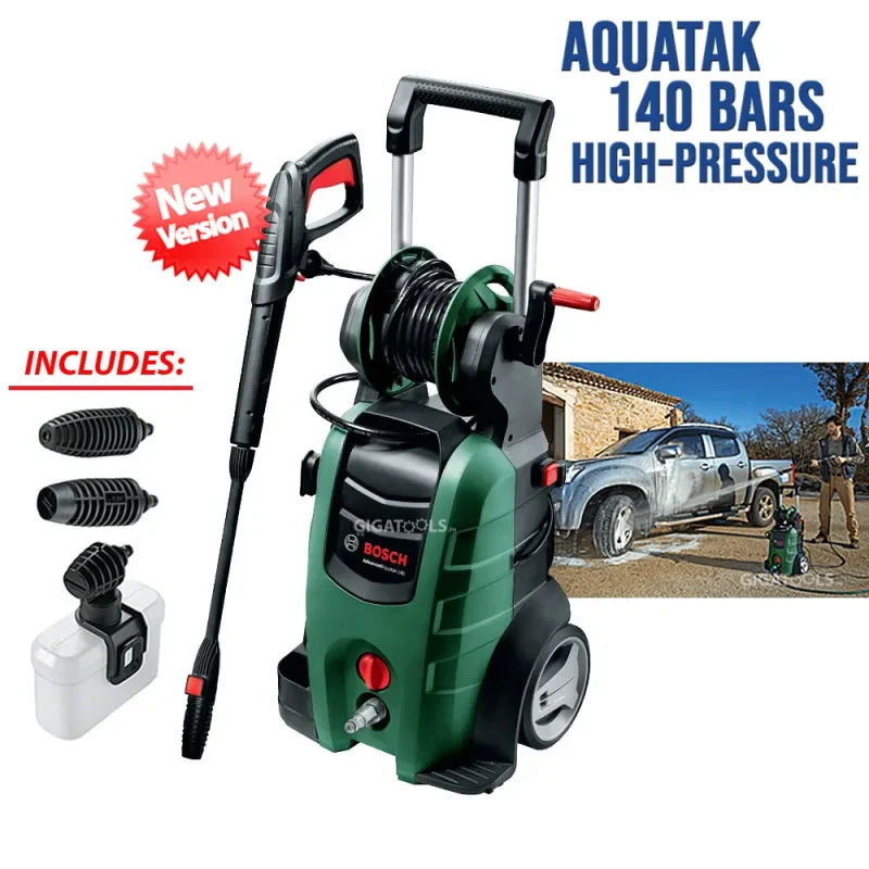 bosch advanced aquatak 140 high pressure washer car wash kit new version