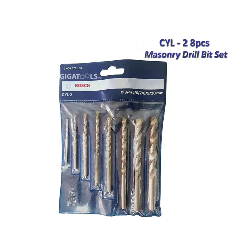 bosch cyl 2 8 piece masonry drill bit set