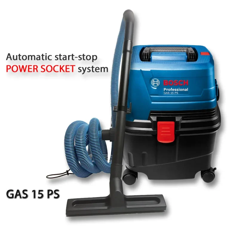 bosch gas 15 ps pro wet dry vacuum 1100w with power socket system