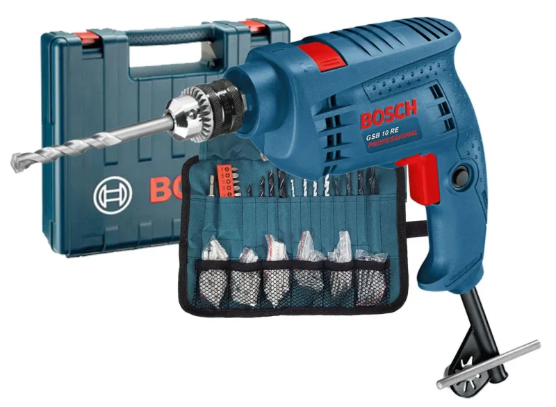 bosch gsb 10 re 500w impact drill with 100pcs accessories