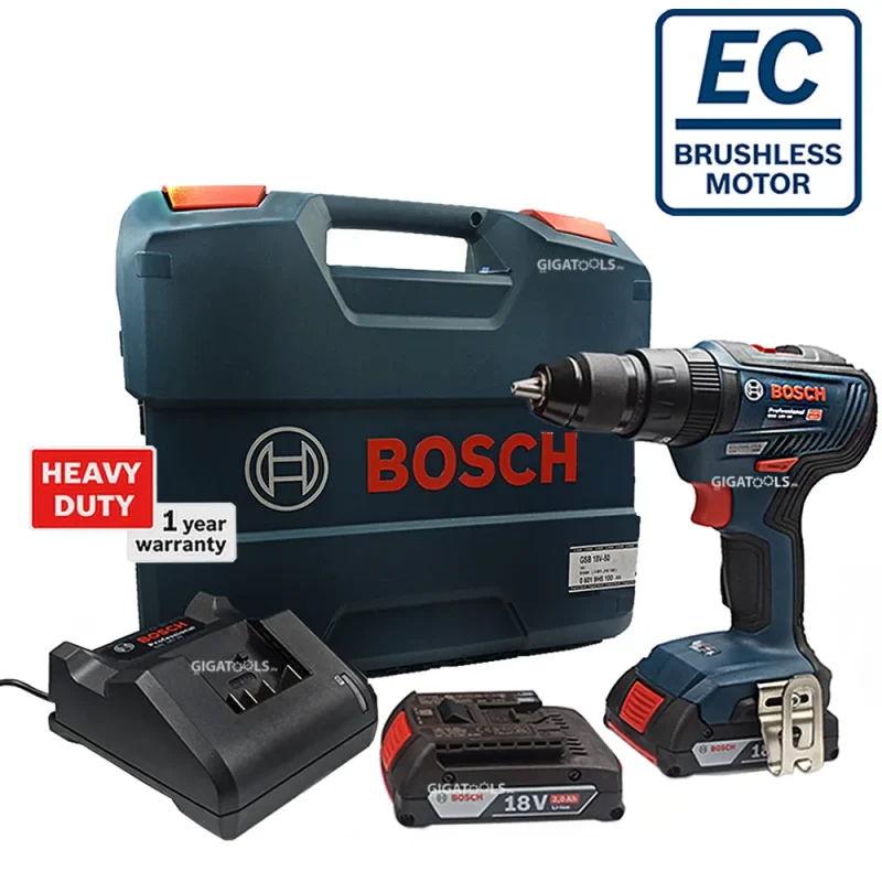 bosch gsb 18v 50 cordless impact drill set professional brushless motor