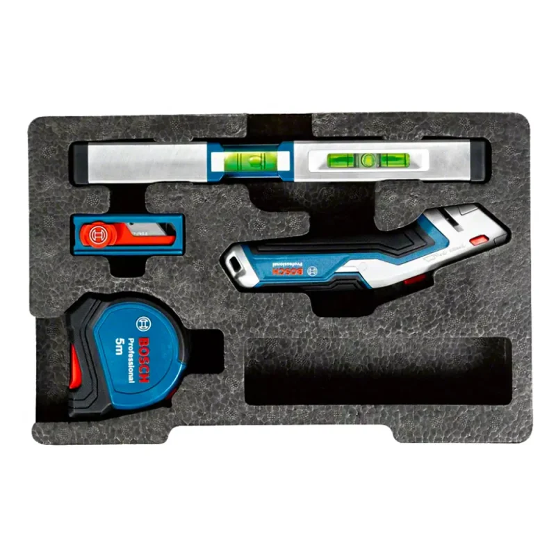 bosch professional 13 piece tool set with knife tape measure magnetic level