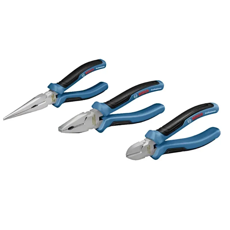 bosch professional 3 piece pliers set combo long nose diagonal