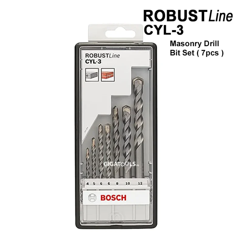 bosch robust masonry concrete drill bit set 7pcs 2607010545