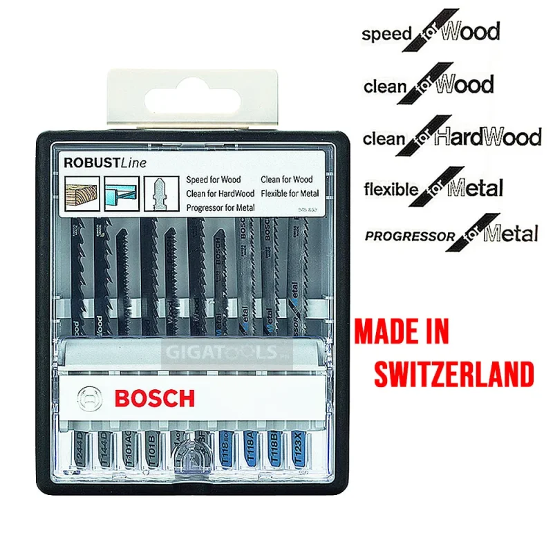 bosch robustline 10 piece jigsaw blade set for wood metal