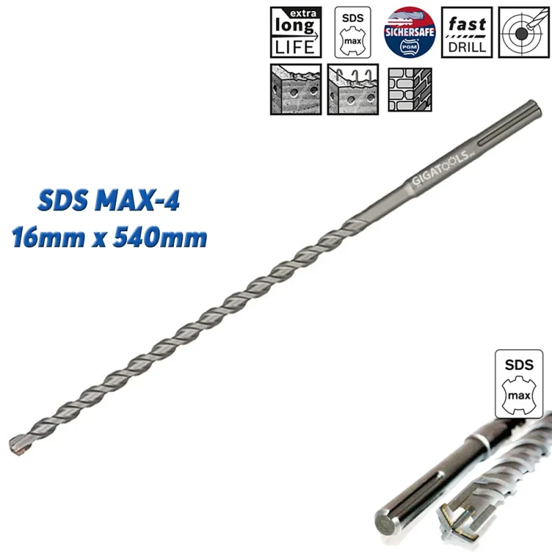 bosch sds max 16mm x 400 540mm concrete masonry hammer drill bit 2608685861