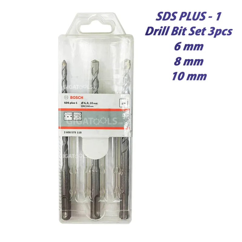 bosch sds plus concrete drill bit set 3pcs 6mm 8mm 10mm