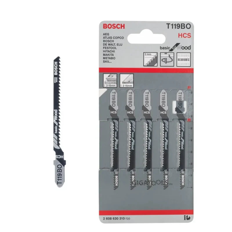 bosch t119bo 5 pack jigsaw blades for wood 2608630310