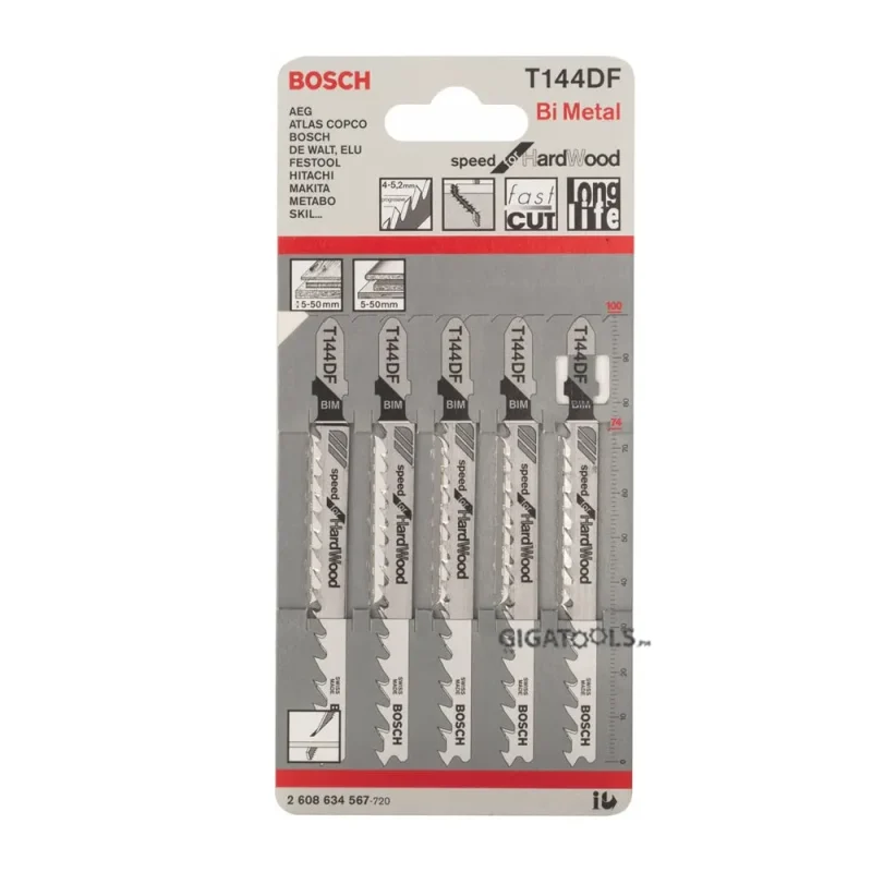 bosch t144df 5 piece bi metal jigsaw blades 2608634567