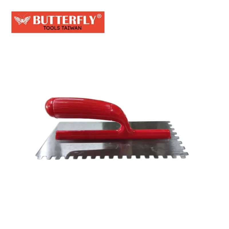 butterfly plastic handle plastering trowel w teeth 392 11 taiwan made