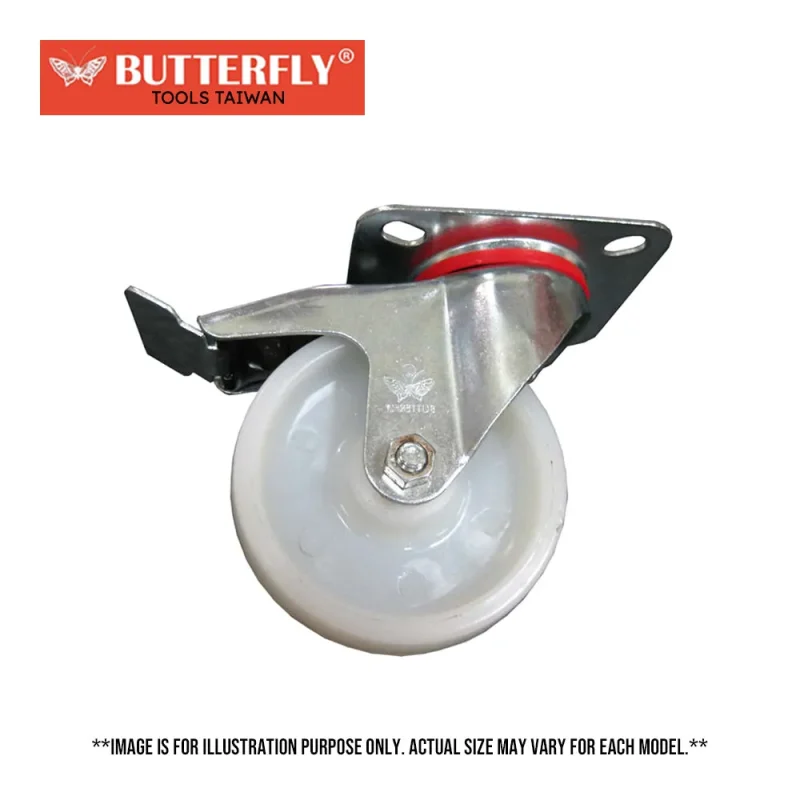 butterfly swivel nylon caster wheel with brake 711 taiwan