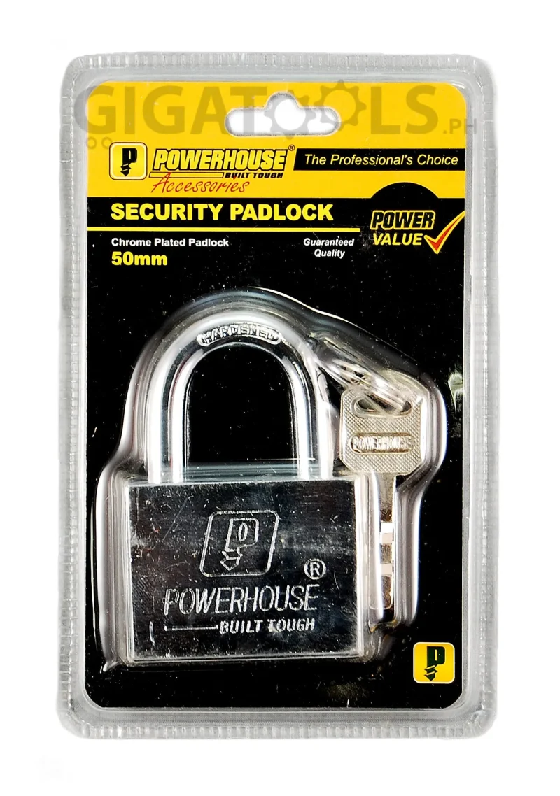 chrome plated 30mm padlock powerhouse tools