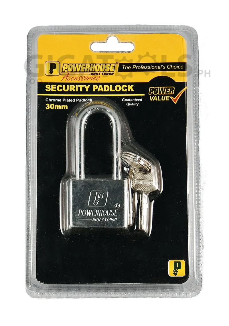 chrome plated long shackle padlock 30mm heavy duty security