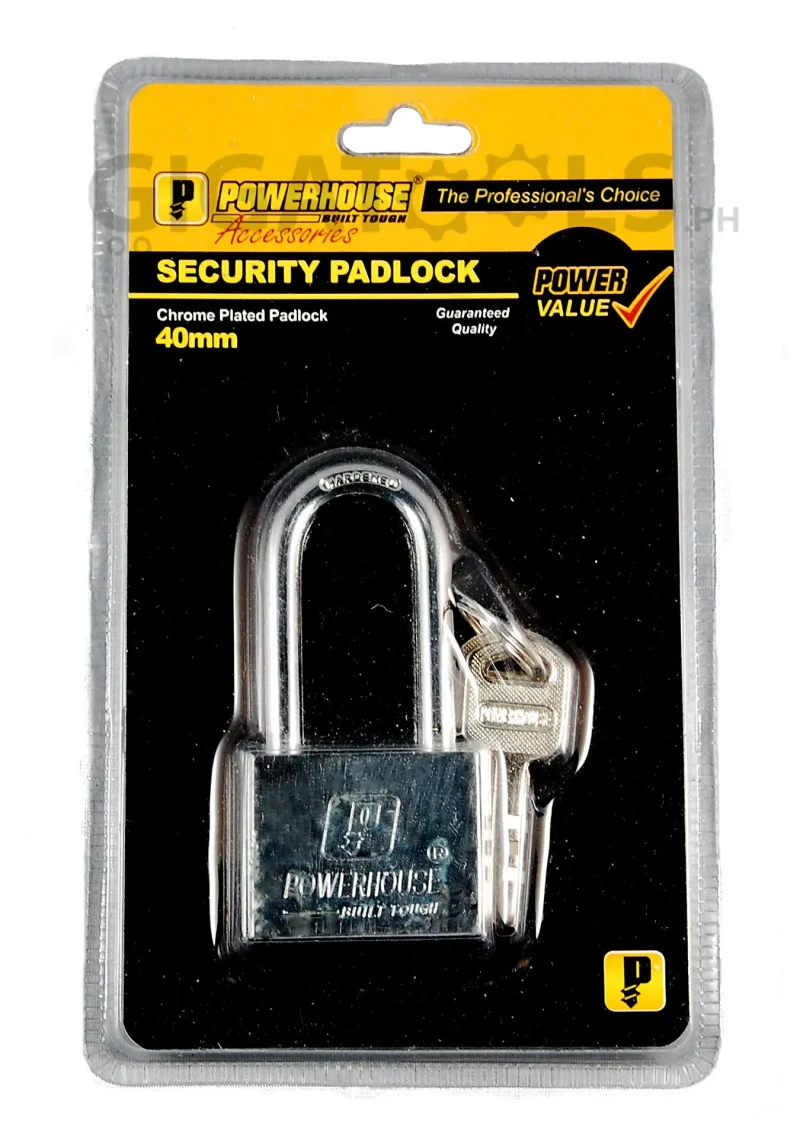 chrome plated long shackle padlock 40mm heavy duty security