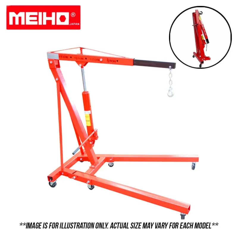 compact meiho folding crane engine hoist easy setup safe lifting