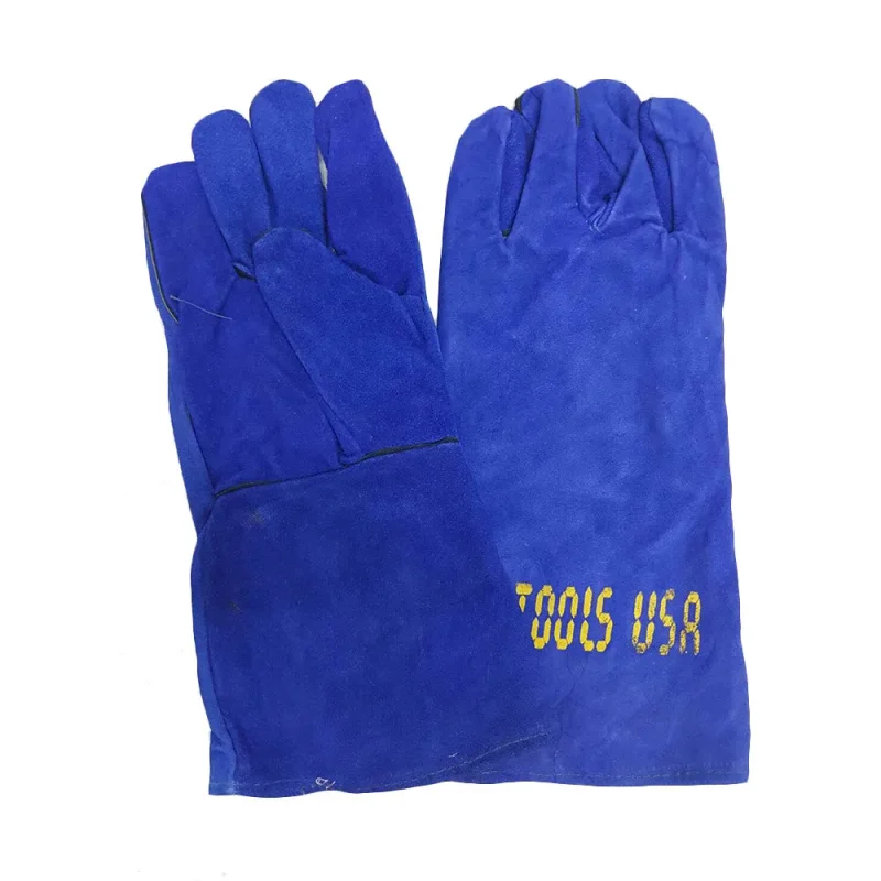 cowhide welding gloves 16 blue leather work gloves