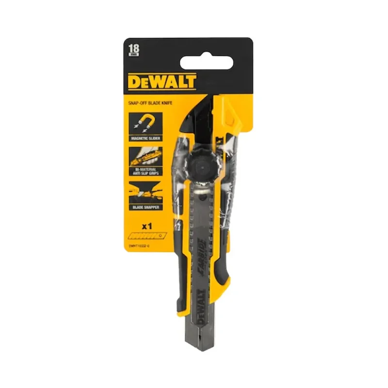 dewalt 18mm 25mm snap off knife with thumb wheel lock dwht10332 dwht10333