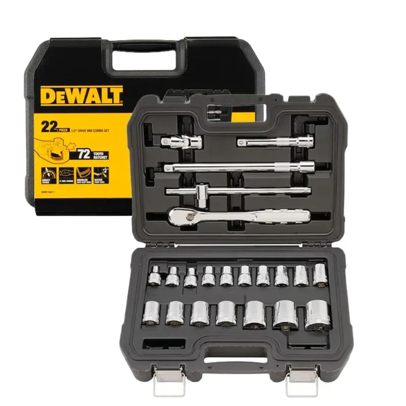 dewalt 22 piece 1 2 drive socket set dwmt19241 1