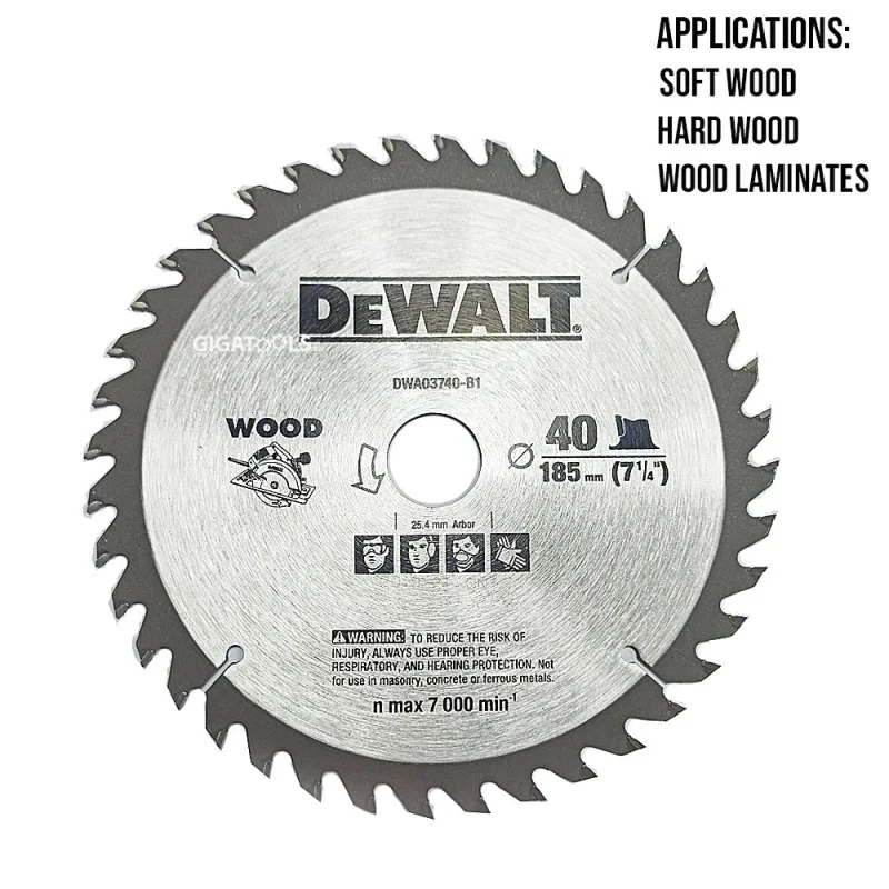 dewalt 7 1 4 40t circular saw blade for soft hard wood