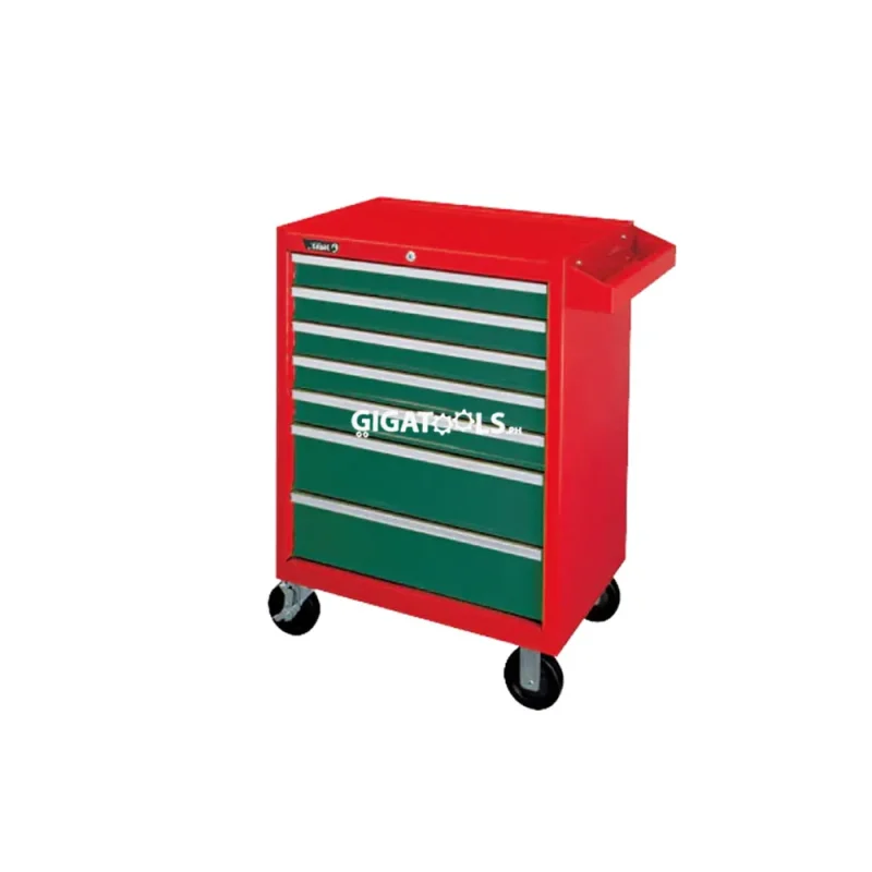 hans tools 9917 7 drawer tool cabinet green red