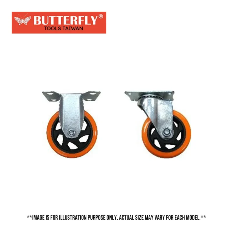 high quality butterfly trolley wheel pu caster made in taiwan